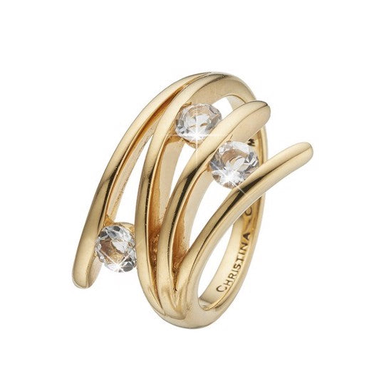 Balance Love ring i forgyldt sølv fra Christina Jewelry med zirkonia